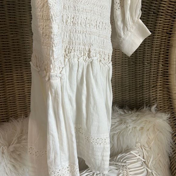 Cleobella mini dress size small in cream,  puff sleeves. - Picture 5 of 6